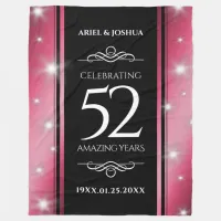 Elegant 52nd Star Ruby Wedding Anniversary Fleece Blanket