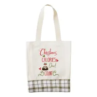 christmas calories dont count funny holiday quote zazzle HEART tote bag