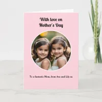 Personalized Photo Pretty Pink Mother's Day  Holiday Card