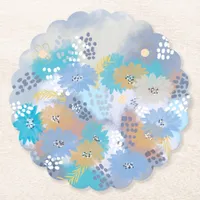 Abstract floral coastal beach paper coaster