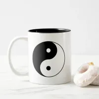 Classic Black and White Yin and Yang Two-Tone Coffee Mug