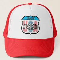 Goin Hybrid Patriotic Car Logo Art Trucker Hat