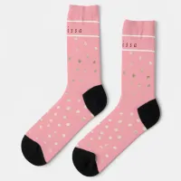 Cute Girly Pink Gold Dots All-Over Print Socks