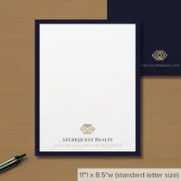 Elegant Logo Luxury Navy Border Letterhead