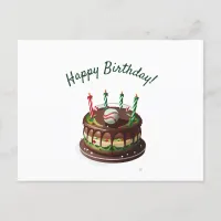 Baseball Birthday Cake Postcard