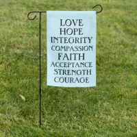 Love, Hope, Integrity Inspirational Positive Garden Flag