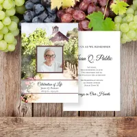 Rustic Vineyard Watercolor Celebration of Life Invitation