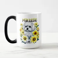 Maltese Watercolor Ai Art for Dog Owners Magic Mug