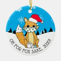 Oh for Fox Sake, 2020, Funny Happy New Year Ceramic Ornament