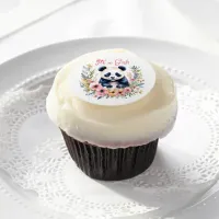 Panda Bear in Flowers Girl's It's a Girl Edible Frosting Rounds
