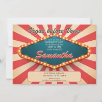 Vegas Before Vows Modern Lucky Casino Bachelorette Invitation