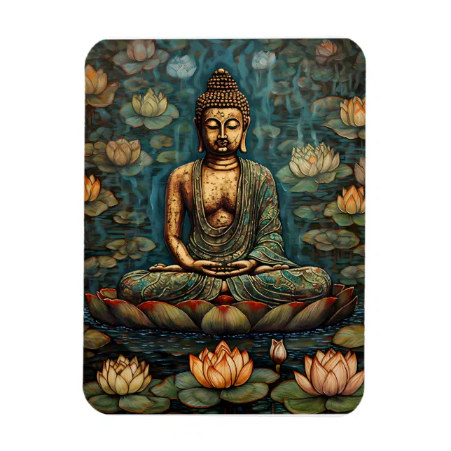 Meditating Gautam Buddha Art Magnet