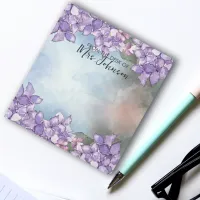 Watercolor Purple Hydrangea Frame From The Desk Of Notepad