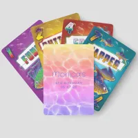 Rainbow Swimming Pool Girly 6th Birthday Go Fish Cards