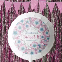 Thumbnail for Bohemian Pastel Floral Pink Blue Sweet 16 Balloon