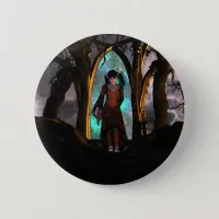 Creepy and Cute Halloween Girl Button