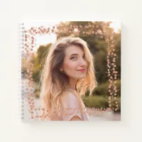 Rose Gold Hearts Border Photo Notebook