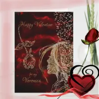 Bright Red  Valentine Holiday Card