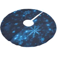 Deep Blue & Bright Snowflakes Tree Skirt