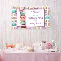 Pastel Macaron Cookie Welcome to Birthday Party Banner