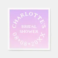 Pastel Pink And Lilac Name Bridal Shower Napkins