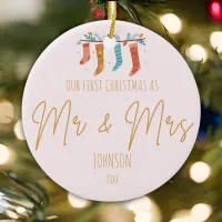 Timeless Unions - Mr. & Mrs. First Christmas  Ceramic Ornament