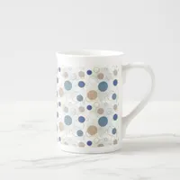 Sand and Blue Beach Color Dots Bone China Mug