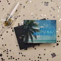 Caribbean Blue Happy Birthday Card