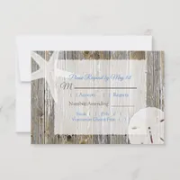 Sand Dollar and Starfish Oceanic Wedding RSVP