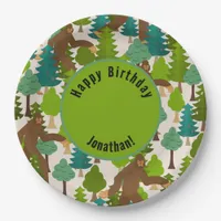 Customizable Funny Bigfoot in the Woods Paper Plates