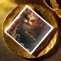 Masquerade Sweet 16 Red Gold ID1032 Paper Dinner Napkins