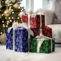 Christmas Trees Sparkle Lights Holiday Wrapping Paper Sheets