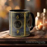 Dark Zodiac Tarot: Leo Black & Gold  Mug