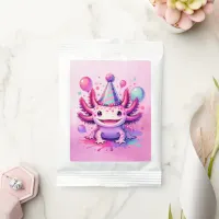 Pink and Purple Axolotl Girl's Birthday Party Margarita Drink Mix