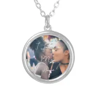 Mother's Day Gift Photo Name On Stylish Keepsake Silver Plated Necklace