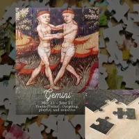 Gemini the Twins Zodiac Sign Birthday Party Jigsaw Puzzle