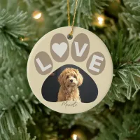 Personalized Beloved Fur Baby Paw Ceramic Ornament