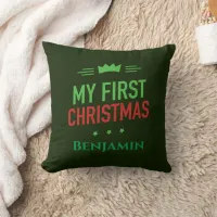 My First Christmas Throw Pillow
