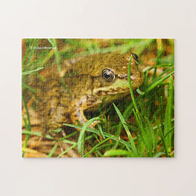 Quirky One-Sided Dialog with a Small Green Frog Jigsaw Puzzle