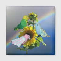 Magnet - Toy Birds on Sunflower