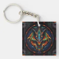 Dragon Stained Glass Mosaic Design Keychain