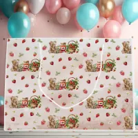 Berry First Strawberry and Bear Birthday Large Gift Bag