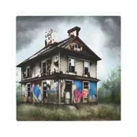 Abandoned Old House Spray Paint Graffiti Metal Print