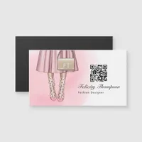 Pink Fashion Designer Monogram QR Code