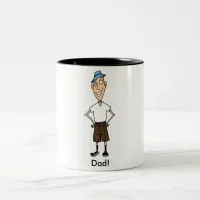 Cartoon Dad Two-Tone Coffee Mug