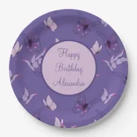 Pretty Pink and Purple Butterflies Paper Plates