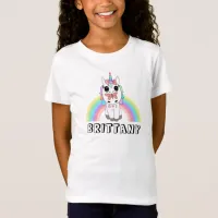 Personalized Rainbow Unicorn and Butterfly  T-Shirt