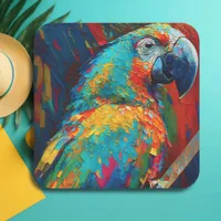 Abstract Colorful Parrot  Square Sticker