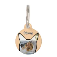 Cat photo shape pet ID tag