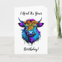 Funny Highland Cow Pun Birthday Card